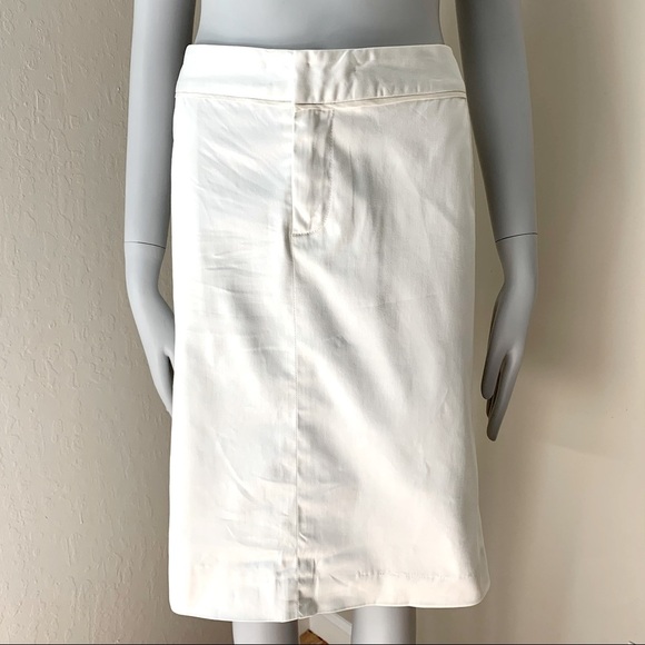 MARC BY MARC JACOBS Pencil Skirt With Pleats on Back 100% Cotton Sateen White - Picture 9 of 13